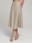 Женская прямая атласная юбка миди